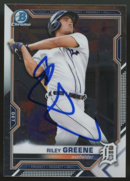 2021 Bowman Chrome Riley Greene Prospect #BCP-4 Signed IP Auto