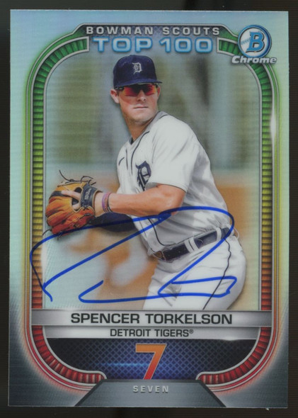 2021 Bowman Chrome Spencer Torkelson Top 100 Prospects #BTP-7 Signed IP Auto