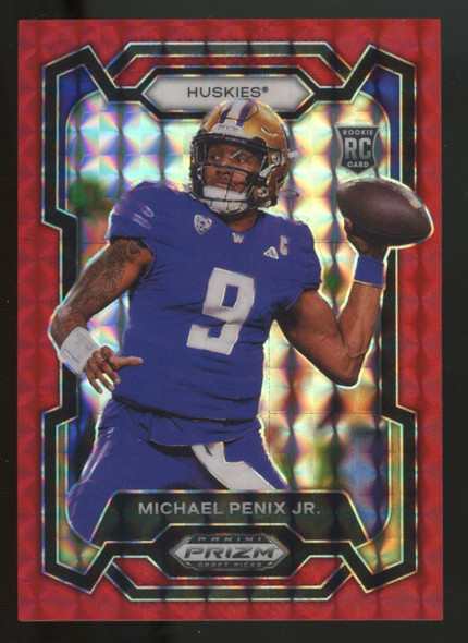 2024 Panini Prizm Draft Picks Michael Penix Jr. RC Red Finite /125 #101