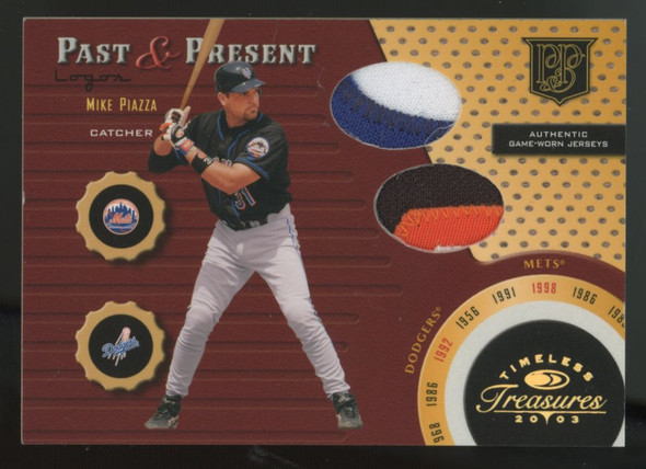 2003 Donruss Timeless Treasures Mike Piazza P&P Dual Patch /50 #PP-5