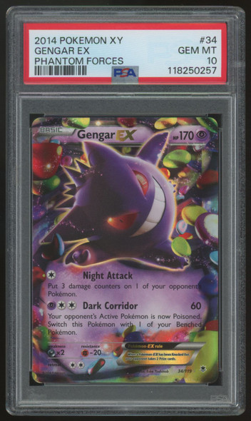 2014 Pokemon Gengar EX Phantom Forces Holo #34 PSA 10