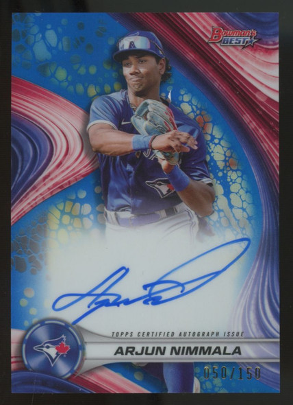 2024 Bowman's Best Arjun Nimmala Best Of '24 Blue Refractor Auto /150 #B24-AN