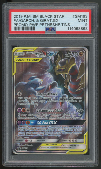 2019 Pokemon Garchomp & Giratina GX Full Art Promo #SM193 PSA 9