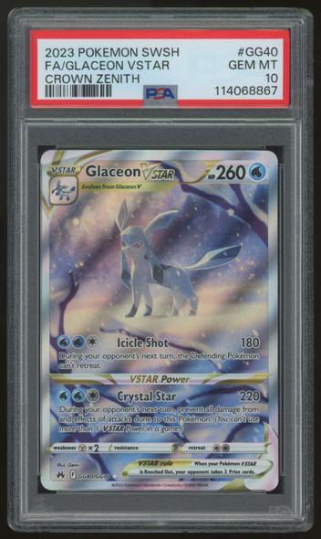 2023 Pokemon Glaceon VSTAR Crown Zenith Full Art #GG40 PSA 10 (B)