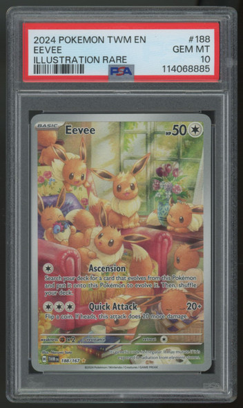 2024 Pokemon Eevee Twilight Masquerade Illustration Rare #188 PSA 10 (B)