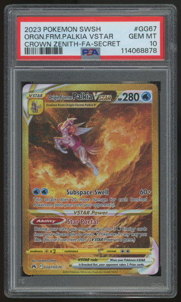 2023 Pokemon Origin Forme Palkia VSTAR Crown Zenith Secret #GG67 PSA 10 (B)