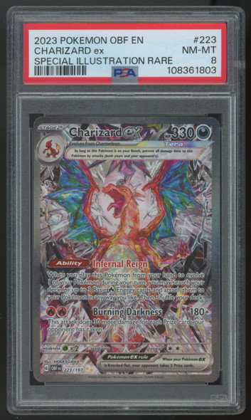 2023 Pokemon Charizard ex Obsidian Flames SIR #223 PSA 8