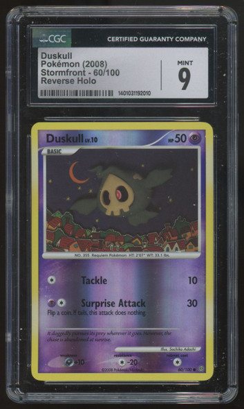 2008 Pokemon Duskull Stormfront Reverse Holo #60 CGC 9