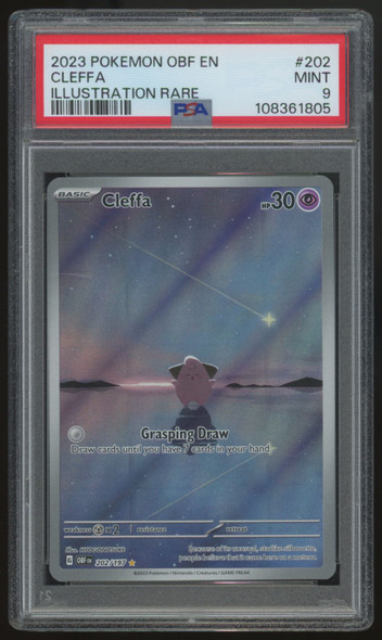 2023 Pokemon Cleffa Obsidian Flames Illustration Rare #202 PSA 9