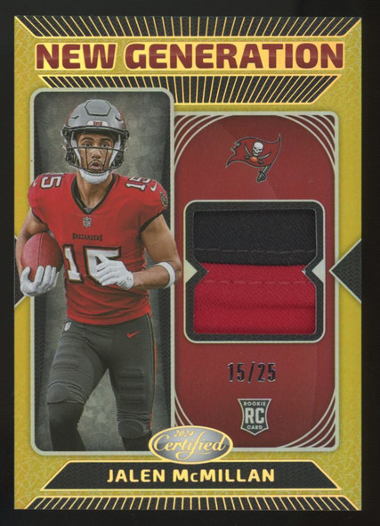 2024 Panini Certified Jalen McMillan RC New Generation Mirror Gold Patch /25