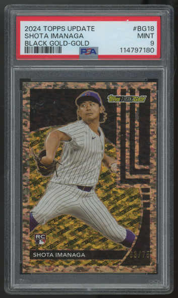 2024 Topps Update Shota Imanaga RC Black Gold-Gold /75 #BG-18 PSA 9