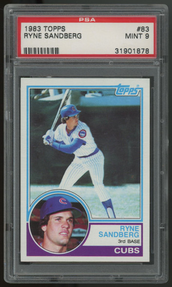 1983 Topps Baseball Ryne Sandberg RC #83 PSA 9
