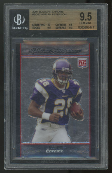 2007 Bowman Chrome Adrian Peterson RC #BC65 BGS 9.5 2007 Bowman Chrome Adrian Peterson RC #BC65 BGS 9.5
