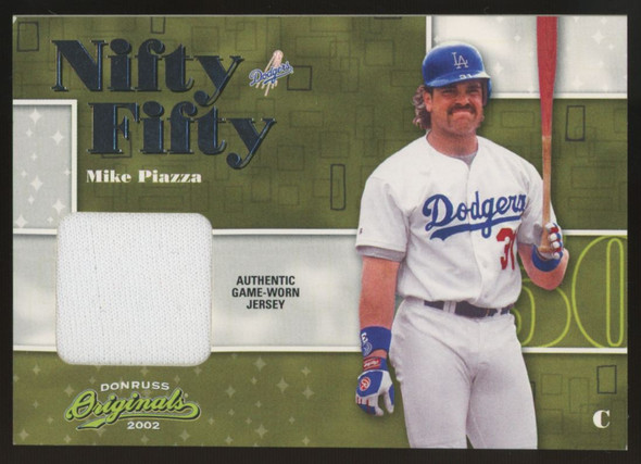 2002 Donruss Originals Mike Piazza Nifty Fifty Patch /50 #NF-39