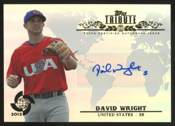 2013 Topps Tribute WBC David Wright Refractor Auto #WTA-DW
