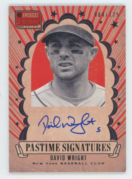 2013 Panini America's Pastime David Wright Pastime Auto /125 #DW