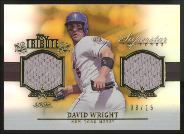 2013 Topps Tribute David Wright Gold Superstar Swatches Dual Patch /15 #SS-DW