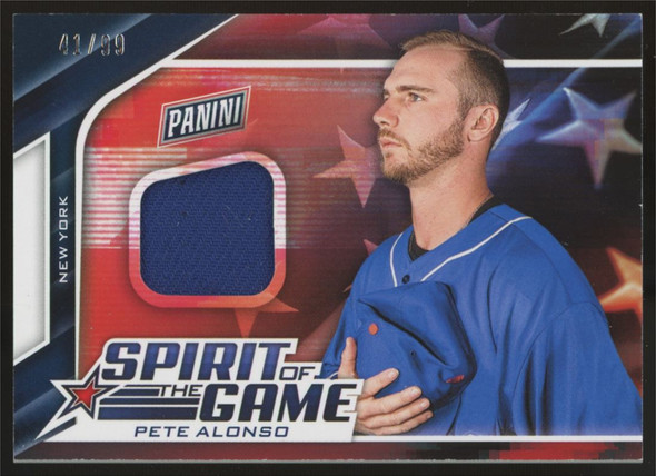 2019 Panini Father's Day Pete Alonso Spirit Of The Game Patch /99 #PS