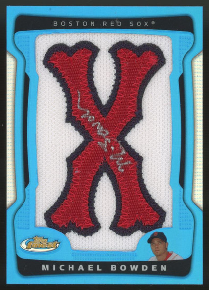 2009 Topps Finest Michael Bowden Letter Patch Auto Blue /25 #155