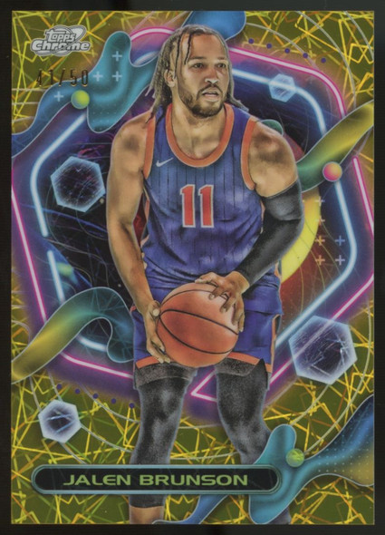 2024 Topps Cosmic Chrome Basketball Jalen Brunson Gold Interstellar /50 #81