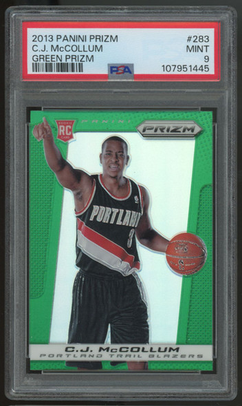 2013/14 Prizm C.J. McCollum RC Green Prizm #283 PSA 9