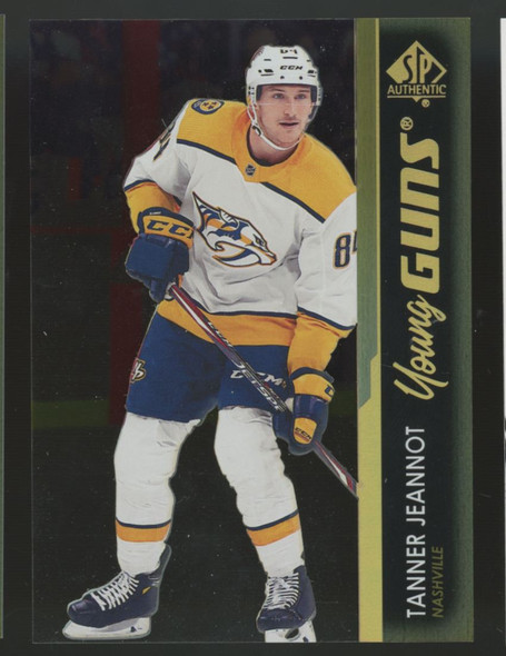2021-22 SP Authentic Tanner Jeannot RC Gold Clear Cut Young Guns SSP #222