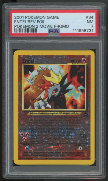 2001 Pokemon Entei Movie Promo Reverse Holo #34 PSA 7 (D)