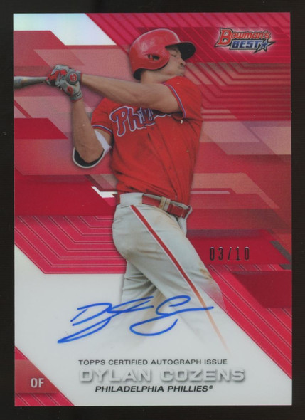 2017 Bowman's Best Dylan Cozens Best Of '17 Red Refractor Auto /10 #B17-DC