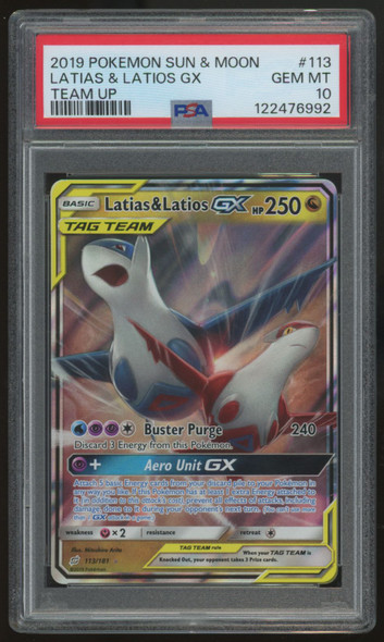 2019 Pokemon Latias & Latios GX Team Up #113 PSA 10