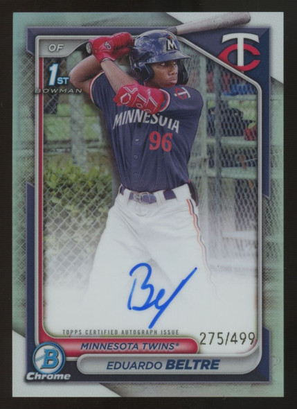 2024 Bowman Chrome Eduardo Beltre 1st Refractor Auto /499 #CPA-EB