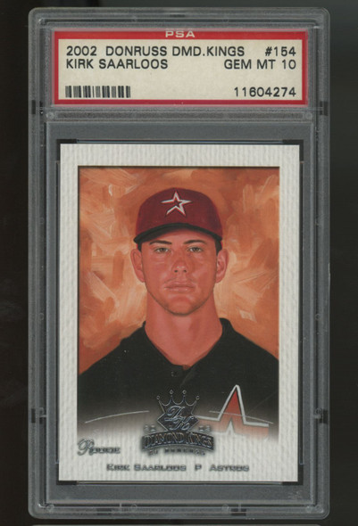 2002 Donruss Diamond Kings Kirk Saarloos RC #154 PSA 10