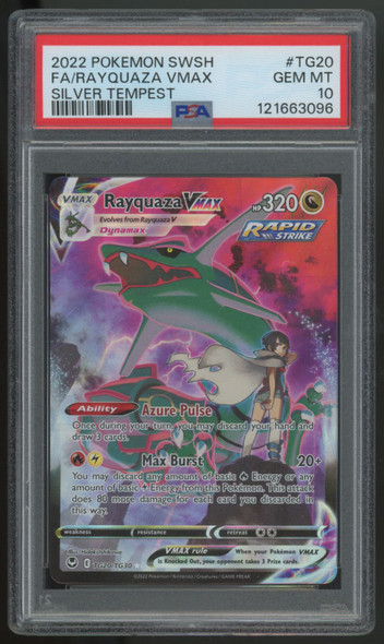 2022 Pokemon Rayquaza VMAX Silver Tempest Full Art #TG20 PSA 10 (F)