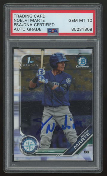 2019 Bowman Chrome Noelvi Marte 1st Signed Auto #BCP-97 PSA/DNA Certified 10