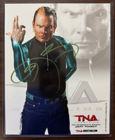 Jeff Hardy Signed Autograph 8x10 TNA Wrestling Photo Green Marker
