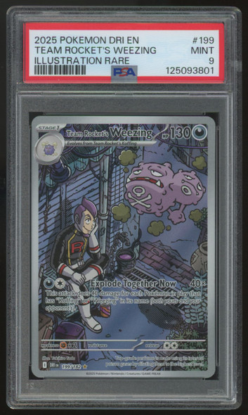 2025 Pokemon Team Rocket's Weezing Destined Rivals IR #199 PSA 9 (B)