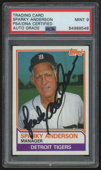 1982 Topps Sparky Anderson Signed Auto #666 PSA/DNA Certified Auto 9