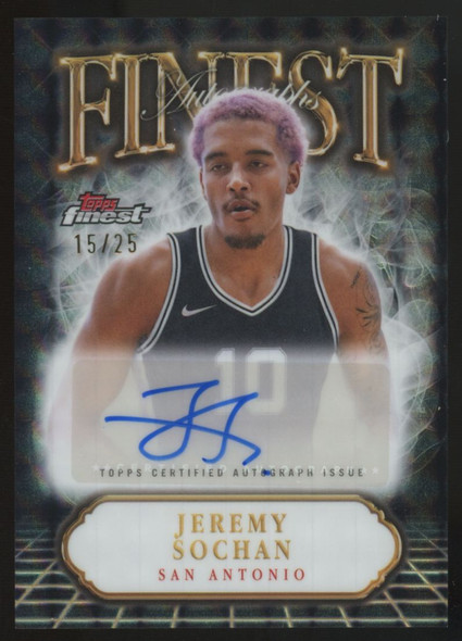 2024-25 Topps Finest Jeremy Sochan Black Geometric Auto /25 #FA-JS