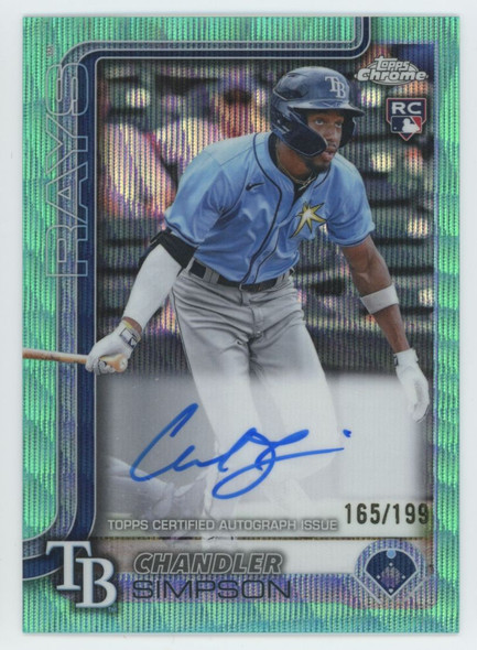 2025 Topps Chrome Chandler Simpson RC Aqua Wave Auto /199 #RA-CSI