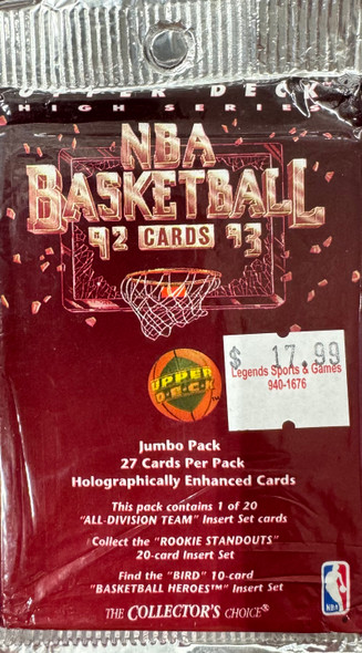 1992/93 Upper Deck High Series Jumbo Basketball Pack