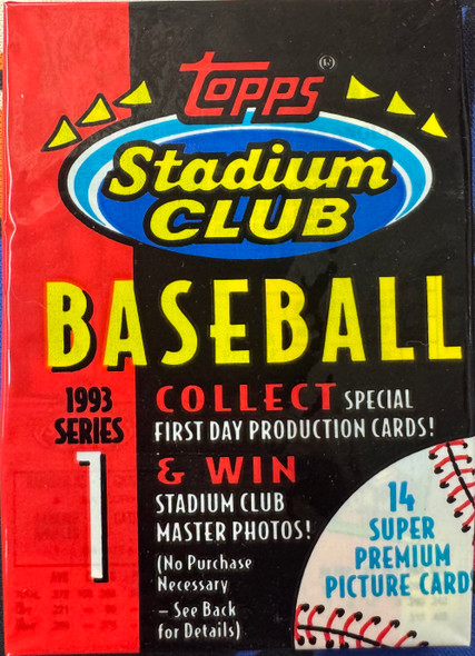 1993 Topps Stadium Club Baseball Series 1 Wax Pack