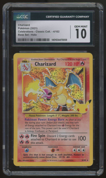 2021 Pokemon Charizard Celebrations Classic Collection Holo #4 CGC 10