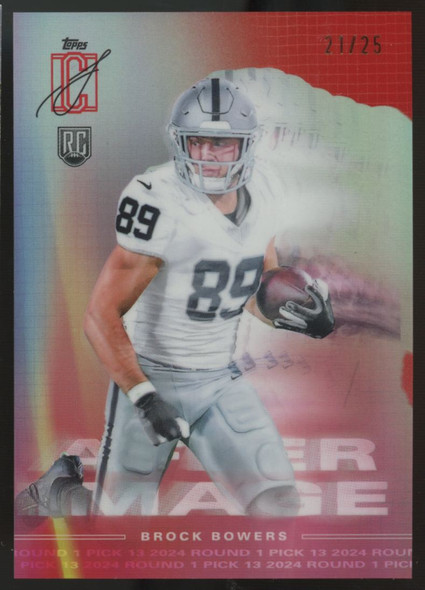 2024 Topps Signature Class Brock Bowers RC Red After Image /25 #AI-16