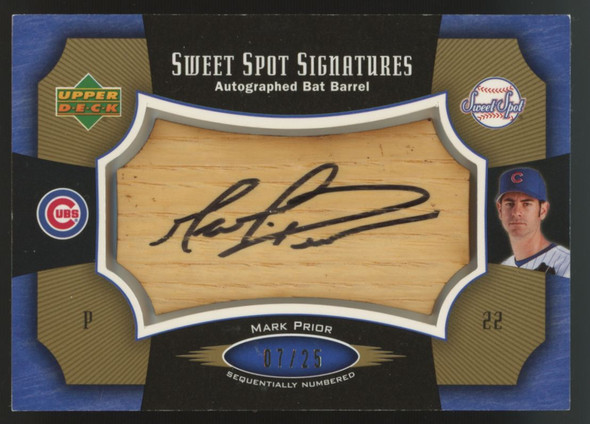 2004 Upper Deck Sweet Spot Mark Prior Blue Bat Barrel Auto /25 #SS-MP