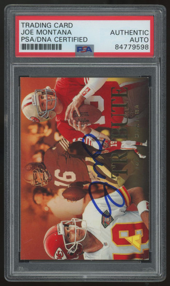 1995 Pinnacle Joe Montana Tribute Signed Auto PSA/DNA Certified Authentic #193 1995 Pinnacle Joe Montana Tribute Signed Auto PSA/DNA Certified Authentic #193