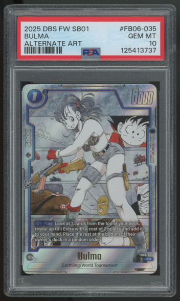 2025 Dragon Ball Fusion World Bulma Manga Booster Alt Art #FB06-035 PSA 10