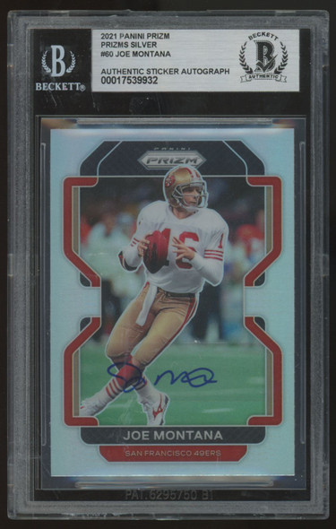 2021 Panini Prizm Joe Montana Silver Sticker Auto #60 BGS Authentic