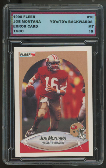 1990 Fleer Joe Montana TD's Error #10 TGCC 10