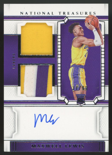 2023-24 National Treasures Maxwell Lewis RC Dual Patch Auto RPA /99 #RMD-MAX