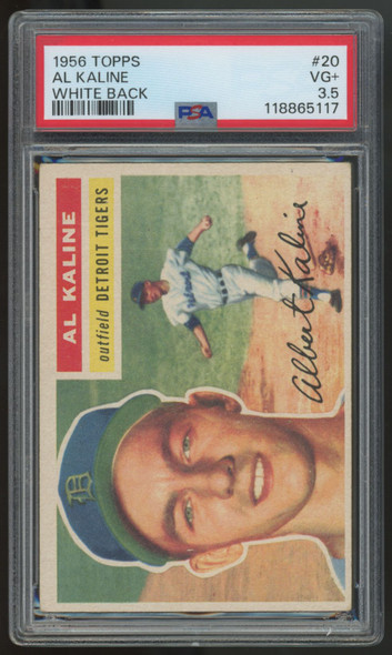 1956 Topps Al Kaline White Back #20 PSA 3.5 *117 1956 Topps Al Kaline White Back #20 PSA 3.5 *117