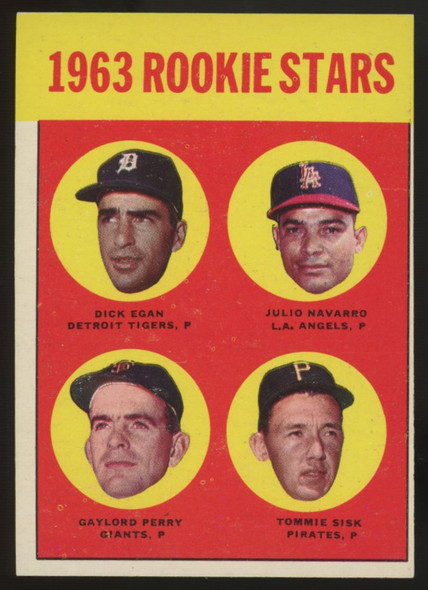 1963 Topps Gaylord Perry RC Rookie Stars #160 VG (Wrinkle)